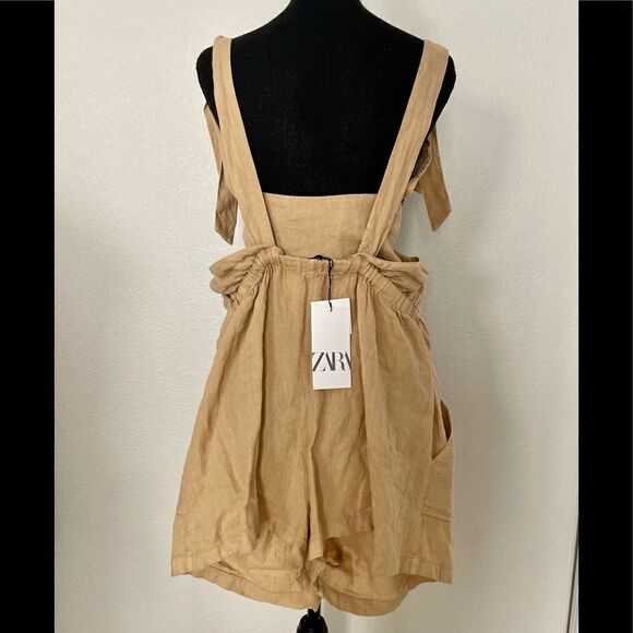 NWT Zara Linen Jumpsuit With Bow - Picture 6 of 10